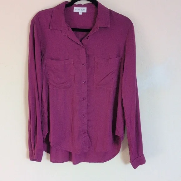 Bella Dahl Fuchsia Button-Down Blouse Size M NWT - Picture 2 of 8